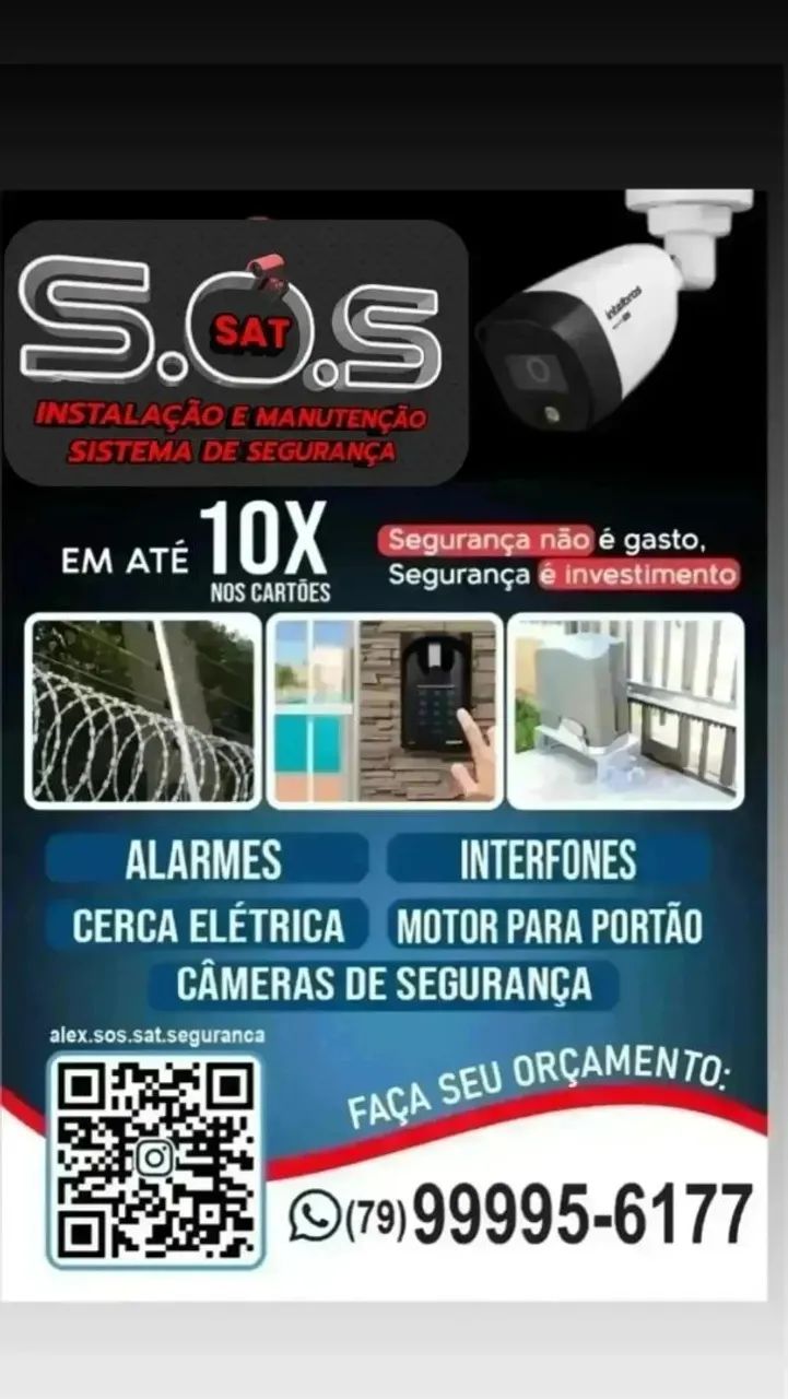 Cerca elétrica, motor, câmera, alarme 