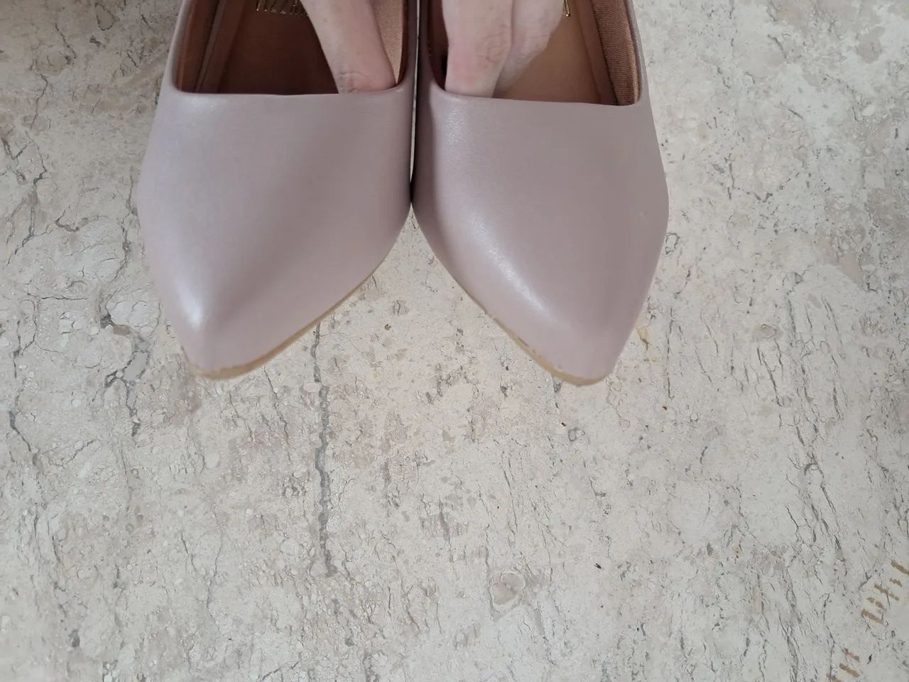 Scarpin Vizzano nude taupe Rosa Claro - Salto Bloco  bico fino - Foto 4