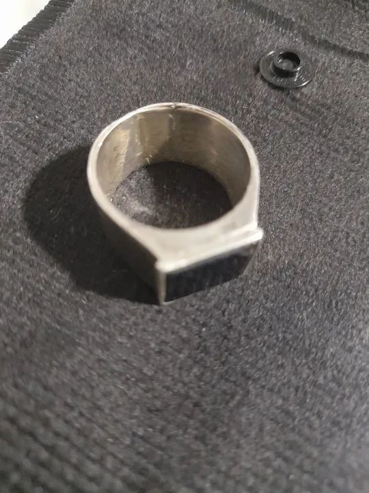 Anel de Prata com turmalina preta Masculino - Foto 2