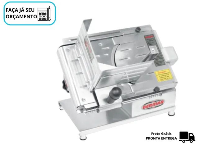 Cortador de Frios Bermar Bivolt Lâmina 22Cm Inox Novo