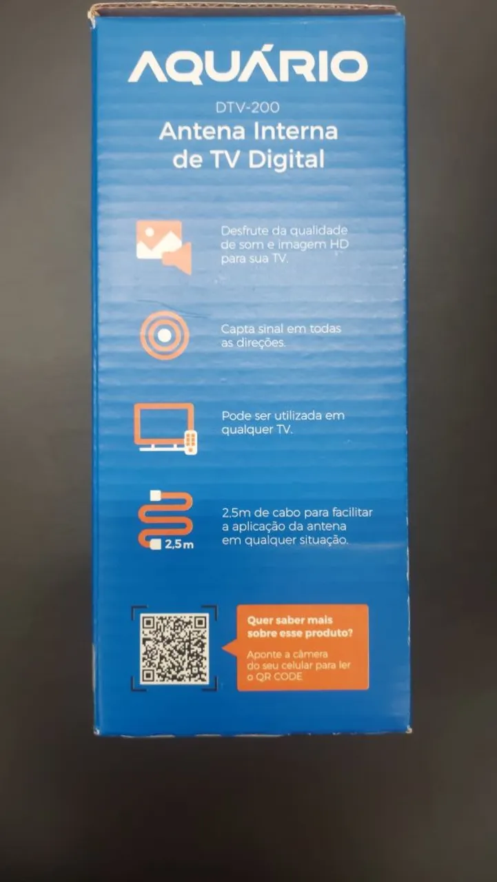 Antena Interna de TV Digital Aquário DTV-200