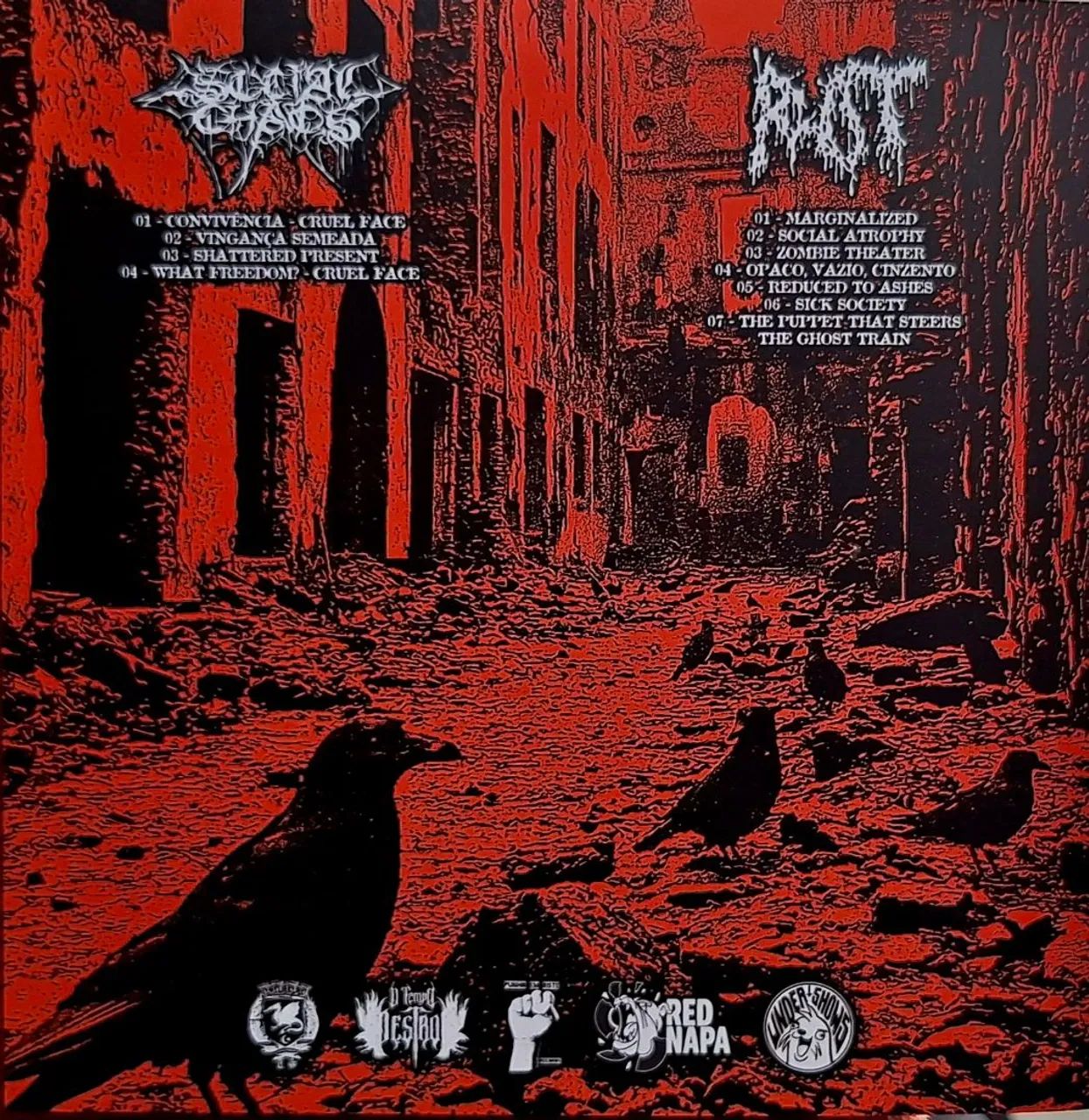 ROT / Social Chaos Split compacto, Zerado ! Grindcore Ratos de