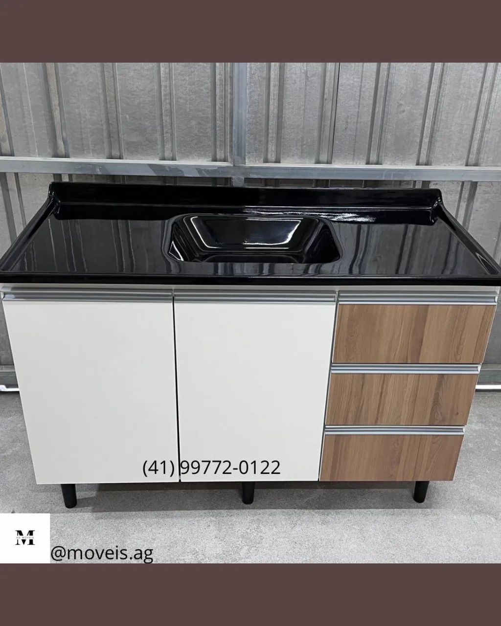 Pia 3 gavetas Padrão 1.20 - Entregamos 