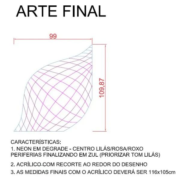 NEON DE PAREDE VINTAGE CULTURE - ONDA SONORA LILÁS E AZUL - Foto 6