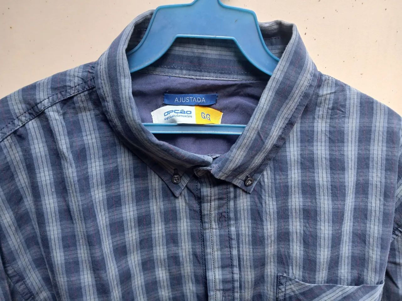 Camisa xadrez manga longa, masc. - Foto 2