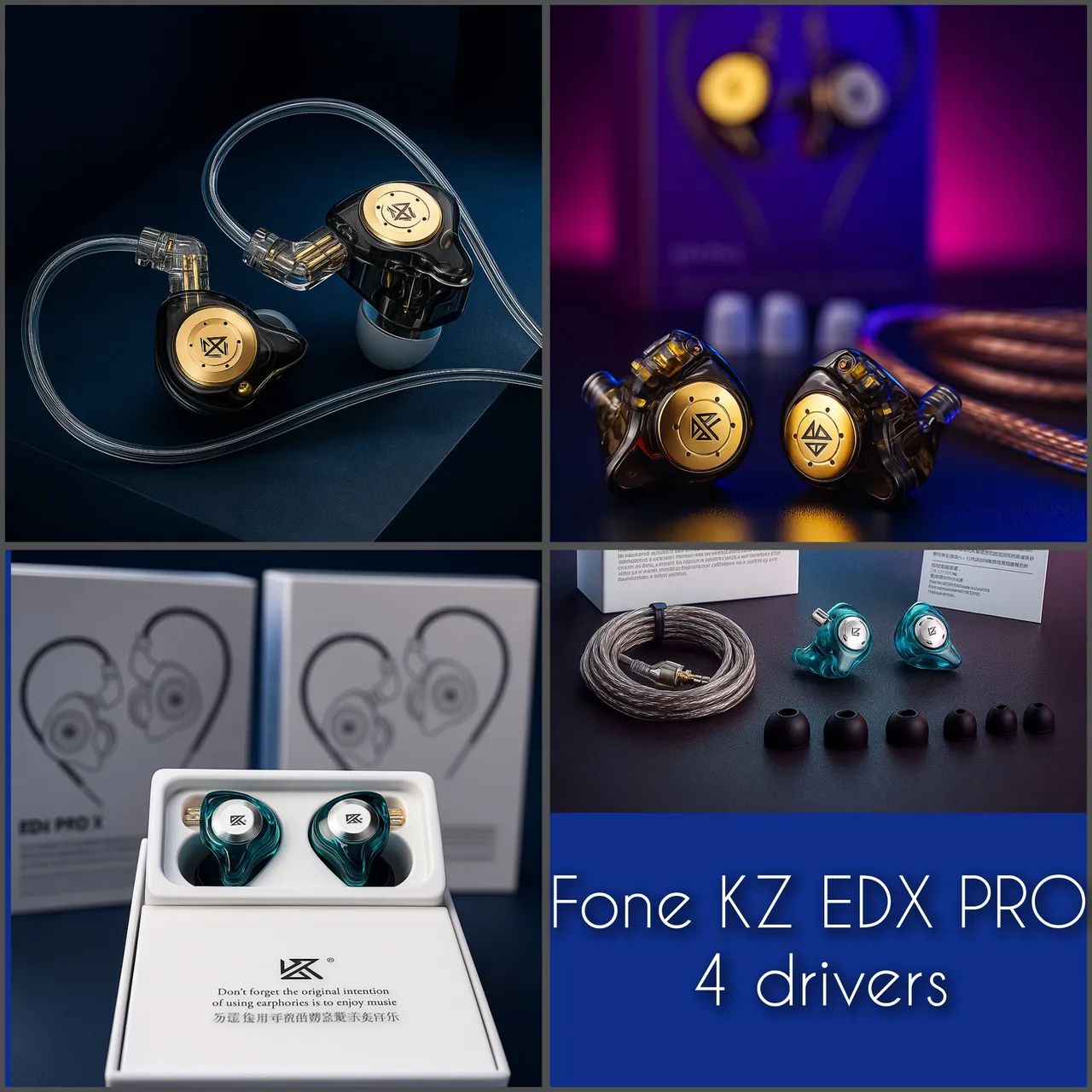 Fone de Ouvido KZ EDX PRO - 4 Drivers