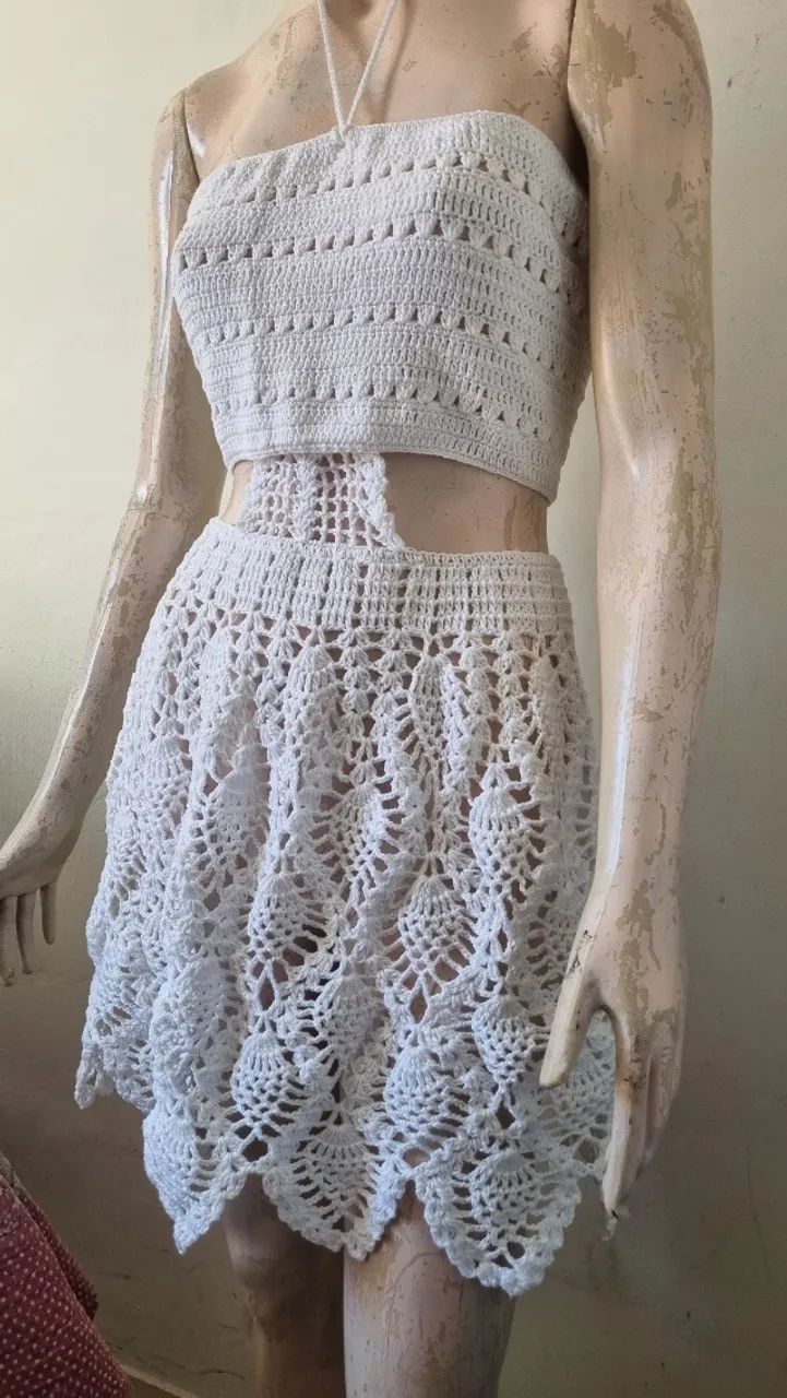 Vestido branco tamanho M ARTESANAL  - Foto 3