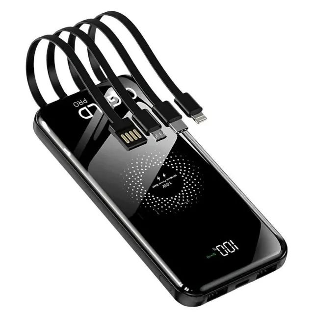 Carregador Portatil 10.000 mAh Power Bank 4 em 1 Indução e Cabos aGold BTE-17 Loja Coimbra - Foto 3
