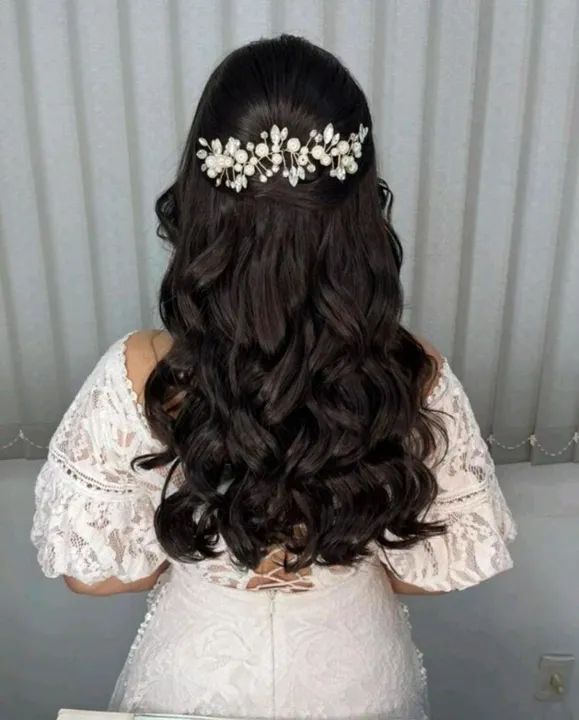 Grinalda de pérolas e cristais Nova 