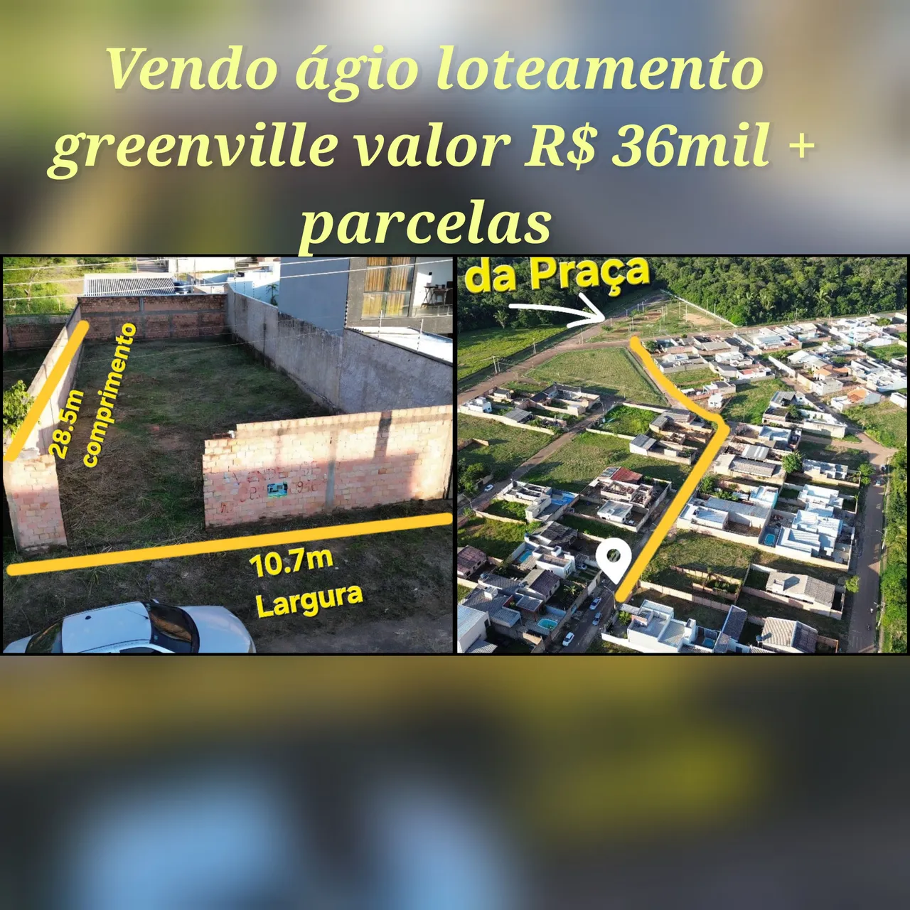 Vendo agio Terreno murado loteamento greenville