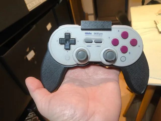 Grip Suporte 3D compativel com Controle 8BitDo SN30 Pro - Preto - Foto 2
