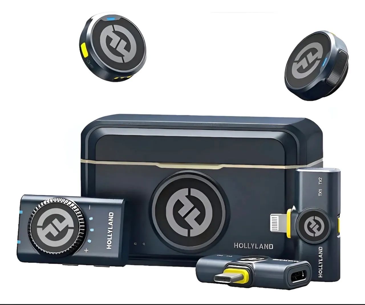 Microfone Lapela Hollyland Lark M2 Combo Usb-c E Lightning Preto