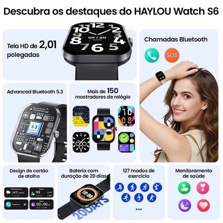  Xiaomi Haylou Watch S6 2.01" HD Display 5.3 Bluetooth - Foto 2