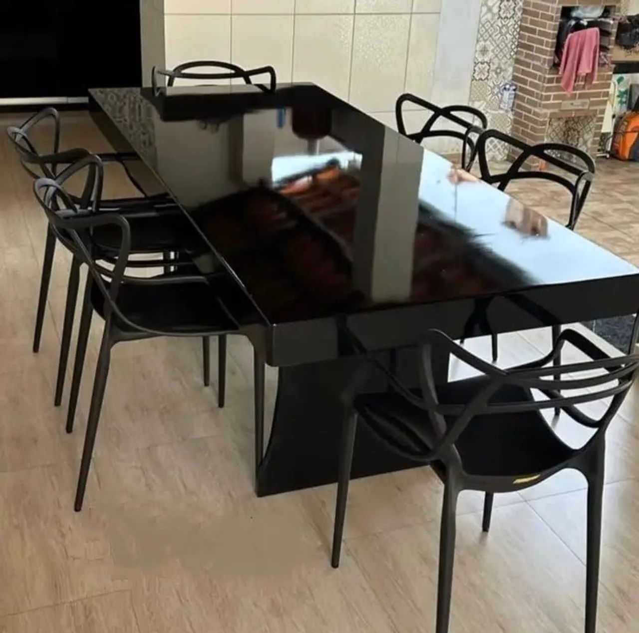 Conjunto de mesa e bancos pedra de ardósia  - Foto 2