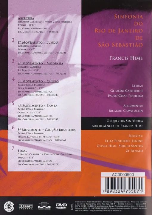Dvd Sinfonia Do Rj De São Sebastião & Francis Hime - Foto 2