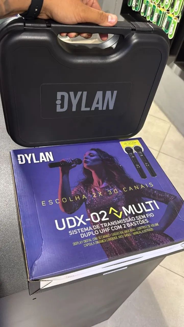Microfones Dylan Udx-02 Multi Dinâmico Cardioide Sem Fio Preto