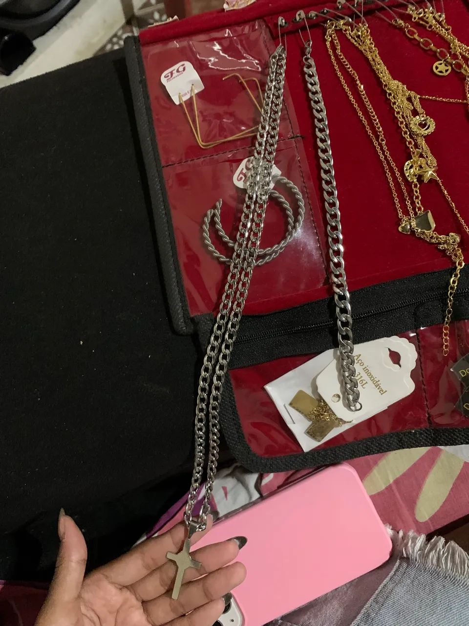Conjunto pulseira e corrente de aço  - Foto 2