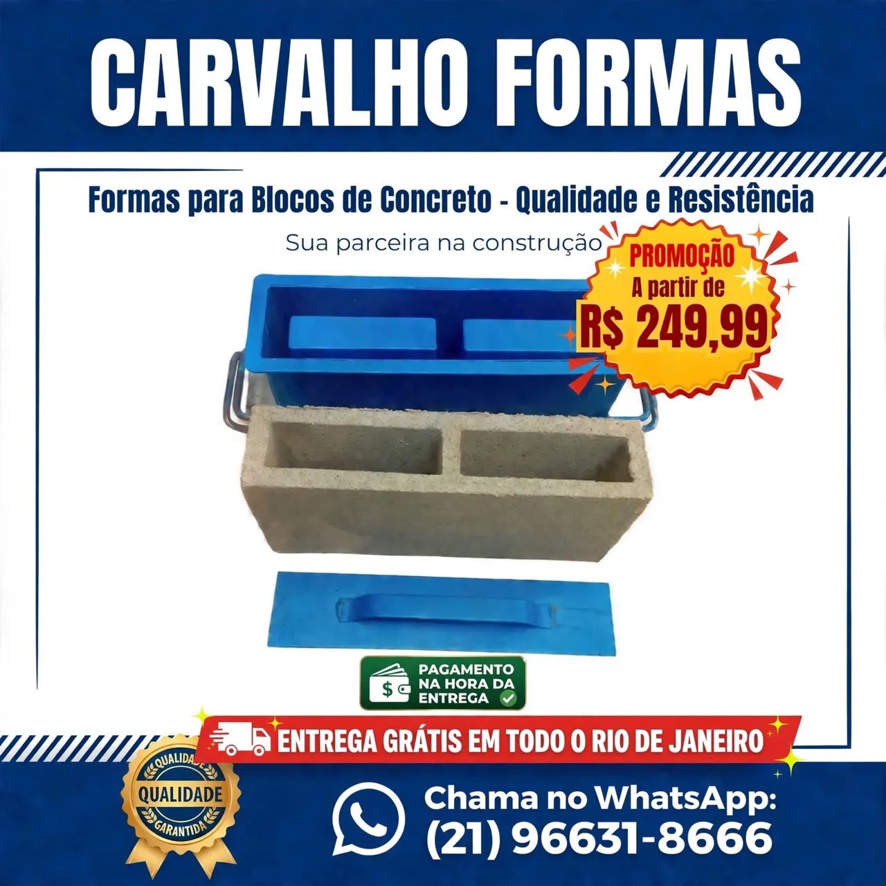 Forma para bloco 09x19x39 cm.