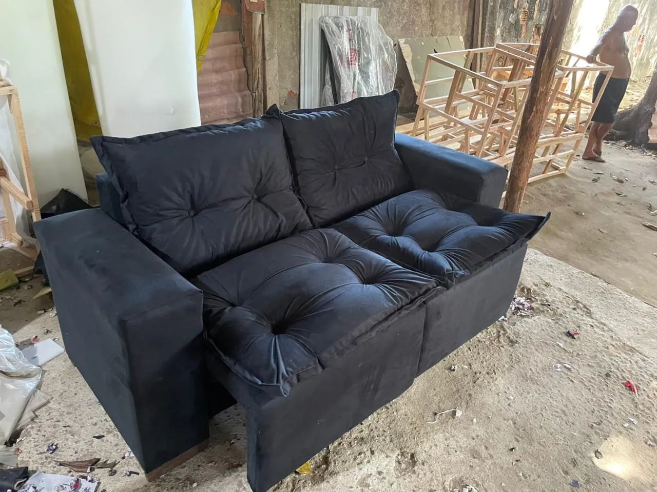 Sofá retrátil 1.80m várias cores + 2 poltronas / pague na entrega  - Foto 4