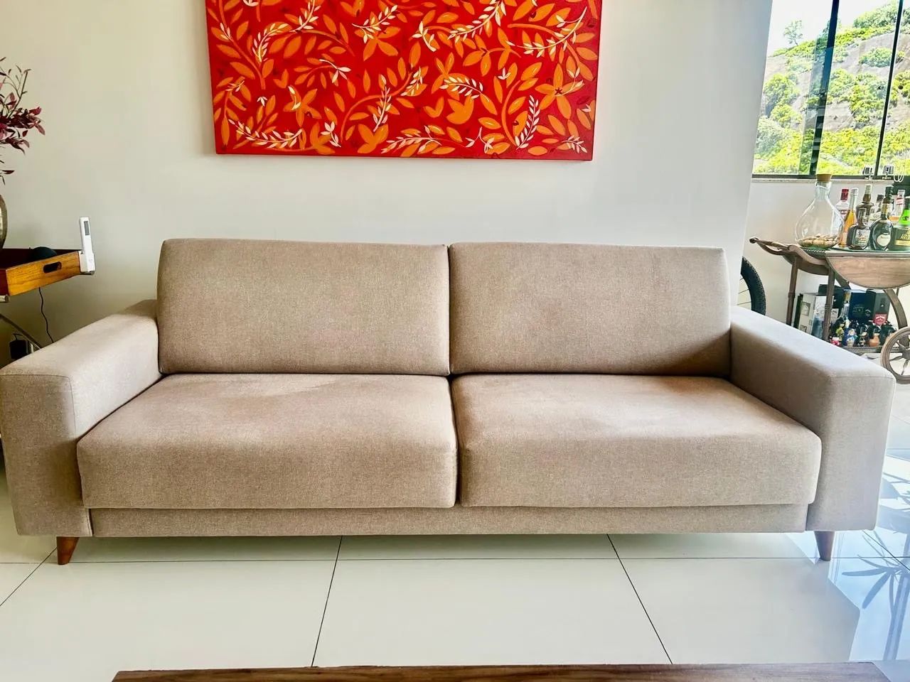 Sofá retrátil em linho - Foto 2