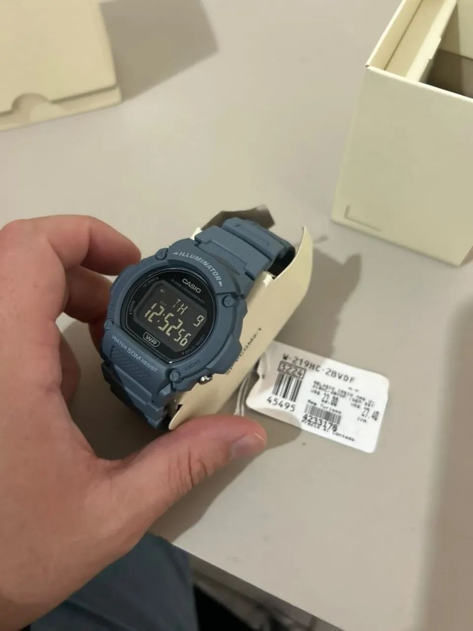 Casio W219H negative Deep BLUE 