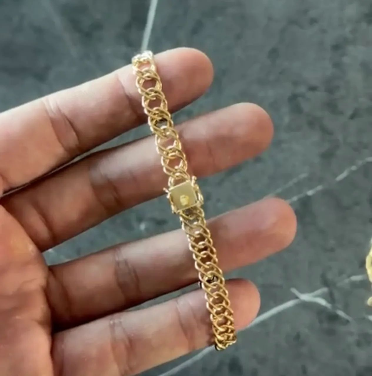 Pulseira ouro grumet duplo 18k750 - Foto 2