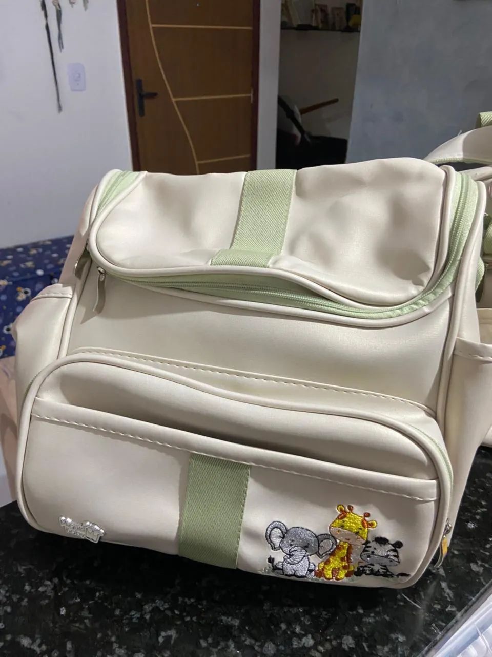 Kit 2 peças bolsa mala maternidade Safari 