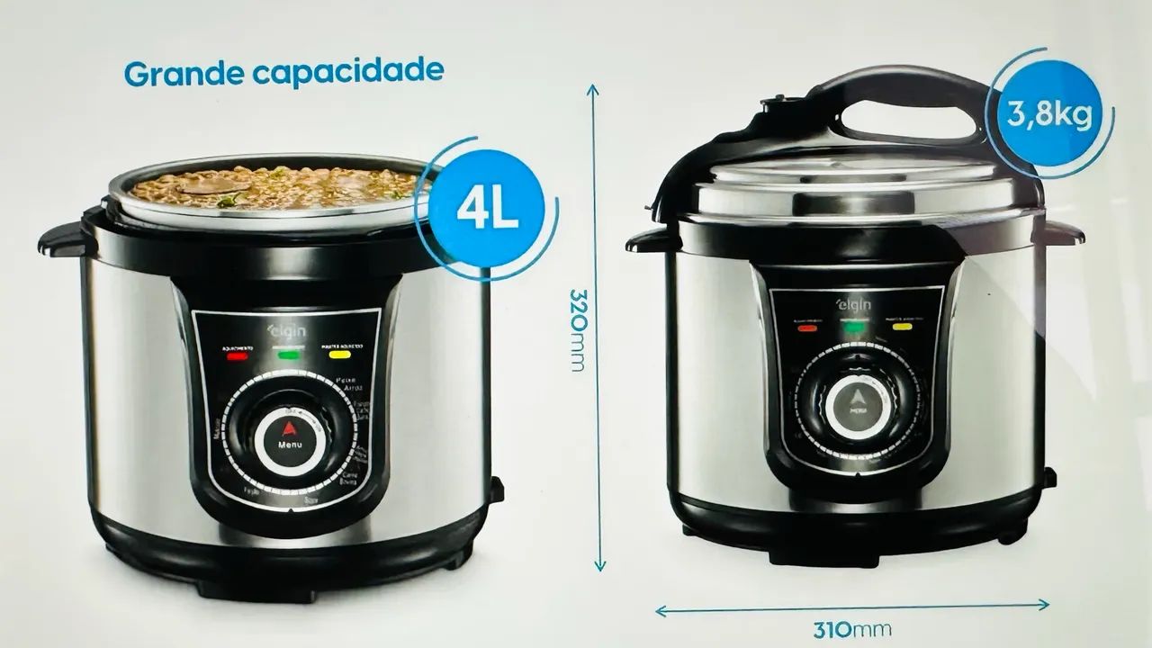 Panela de Pressão Elétrica 127v 4L Segura e Prática 840W 127v Elgin - Foto 2