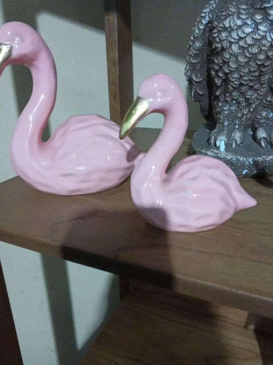 Cisne Rosa e pegadores de pérolas inox 