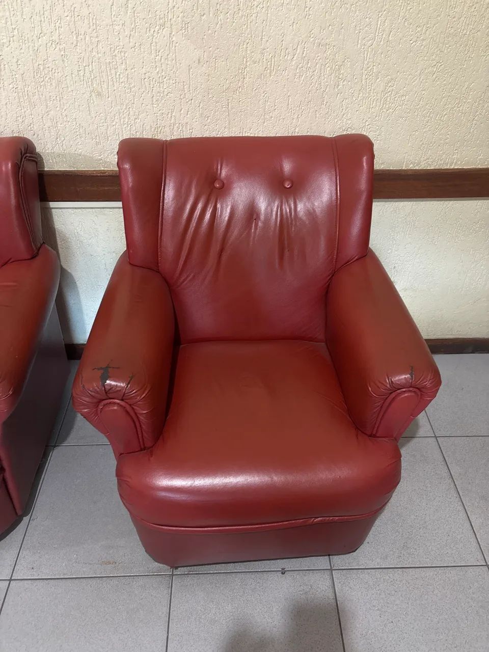 Sofá retrô vermelho - Foto 3
