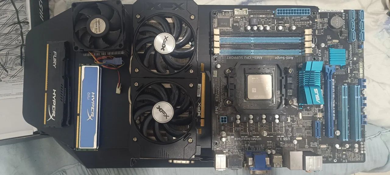 Processador, placa de vídeo, memória ram e placa mãe