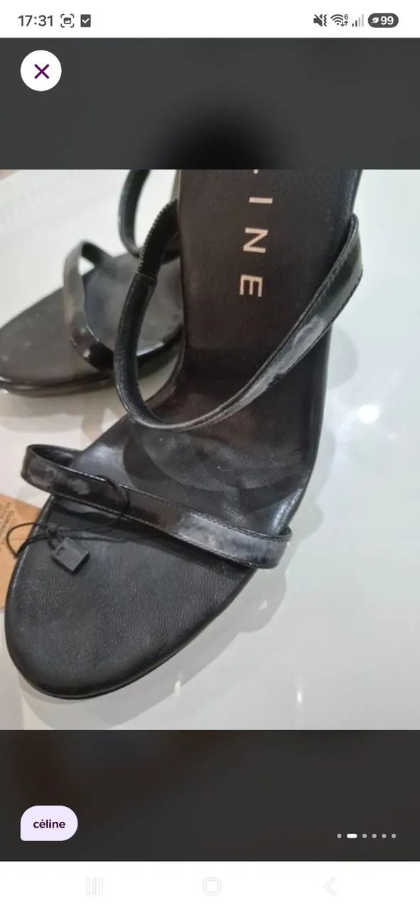 Sandalia preta celine original 36  - Foto 5