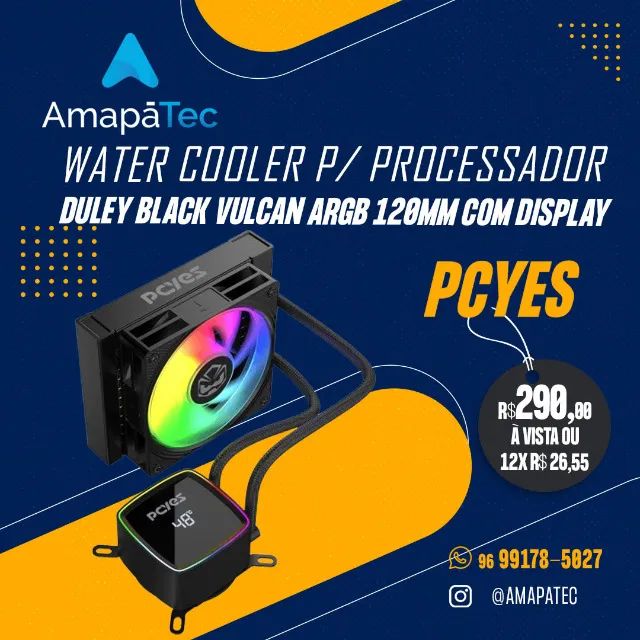 Water Cooler Duley 120mm Black Vulcan Argb 120mm Com Display
