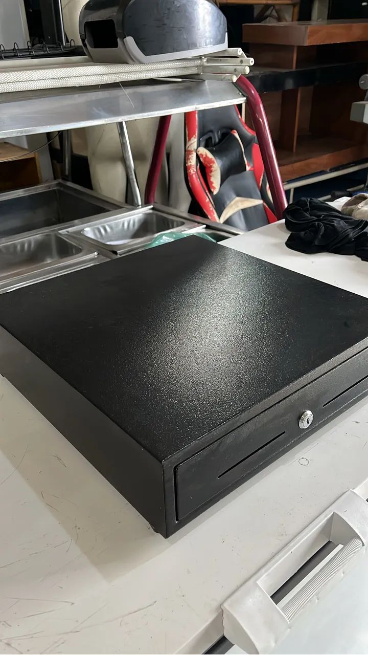 Gaveta caixa com niqueleira com pino de abertura e chave semi-nova - Foto 3