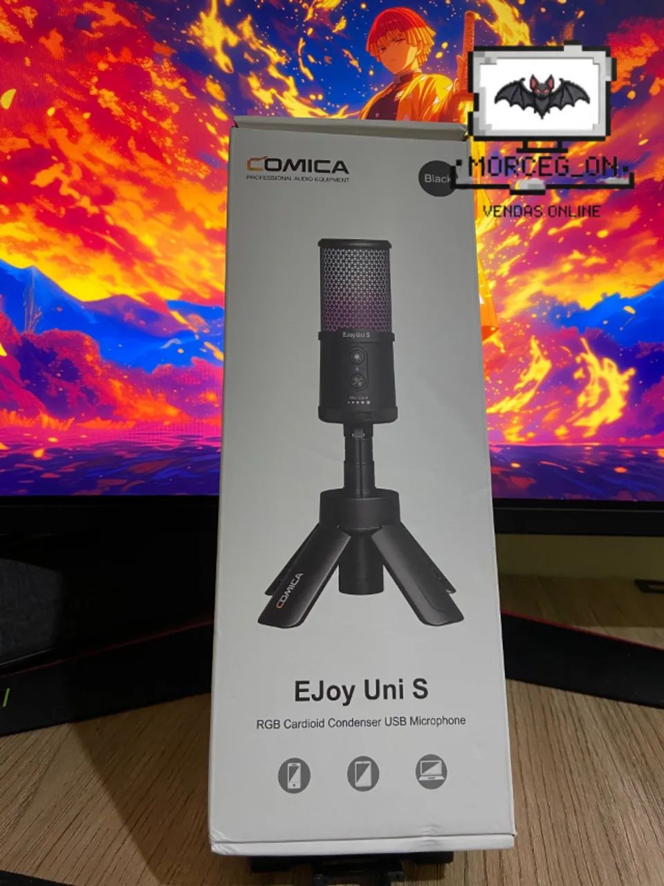 Microfone Gamer COMICA EJoy Uni S RGB USB