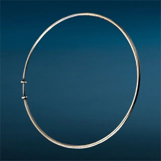 Bracelete (Pulseira) de Prata Polida Aro Redondo - Foto 2