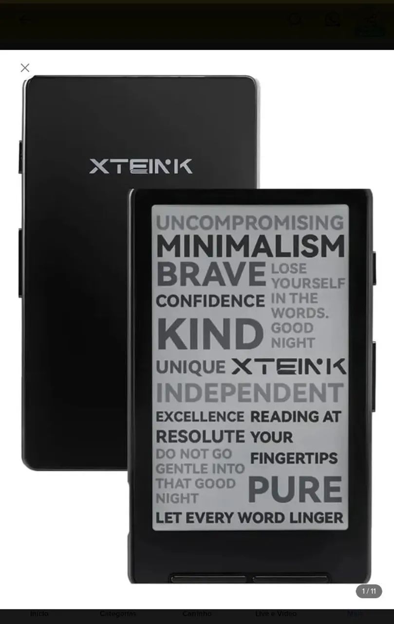 Ereader  xteink 4 com cartão e case proteção 