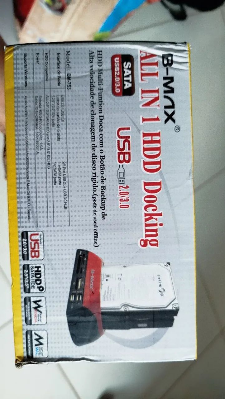 Leitor de HD USB SSD 2.5 e várias funções 
