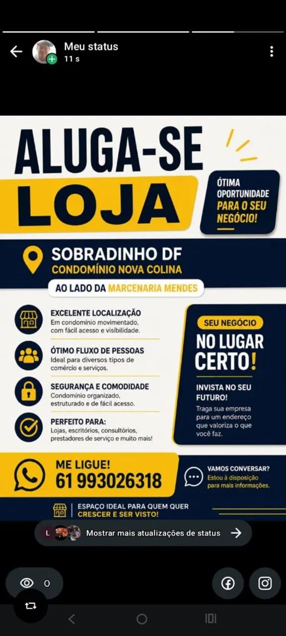 Nova colina, alugo loja