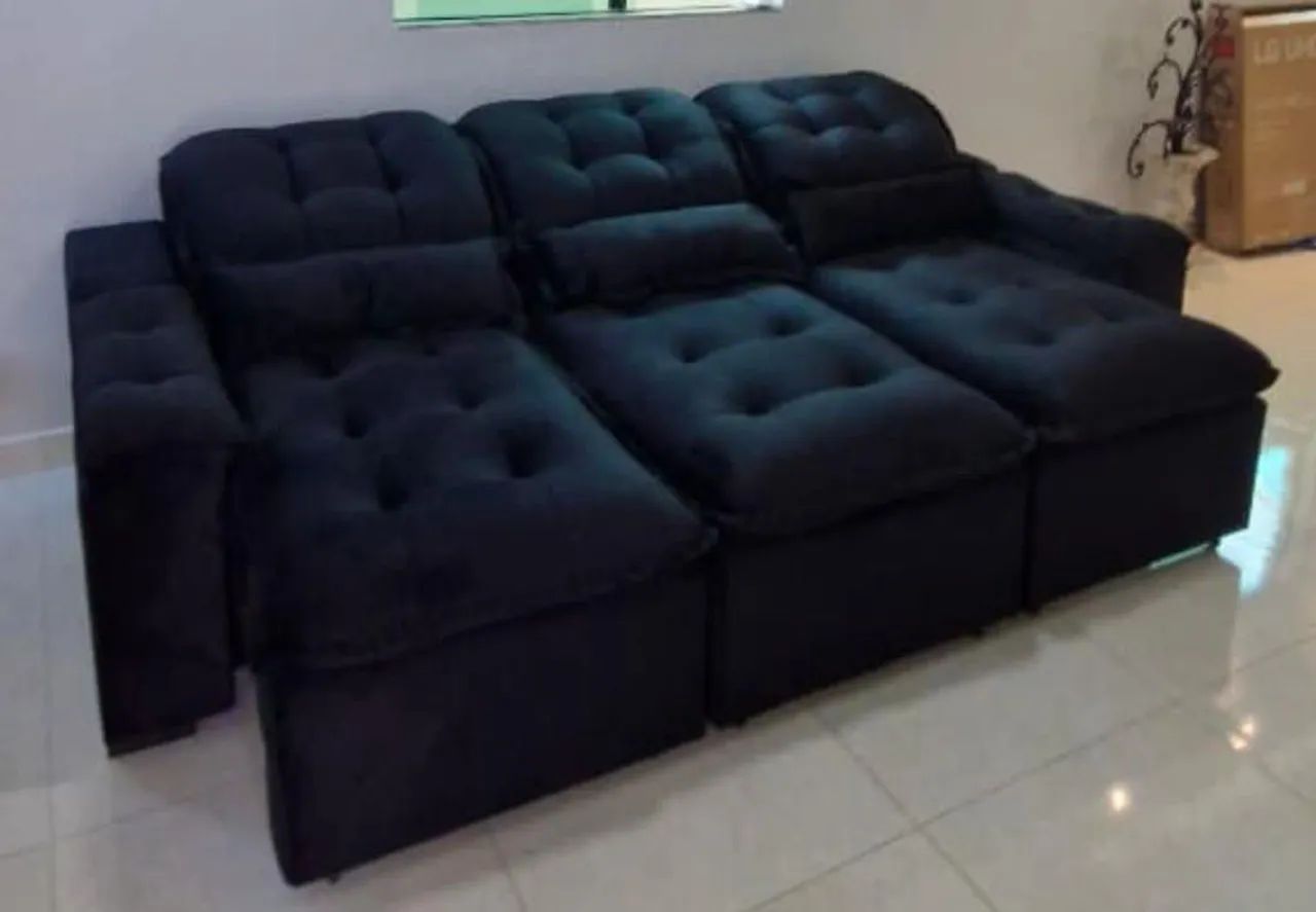Sofás retrátil e reclinável com espuma D33 e pillow top  - Foto 5