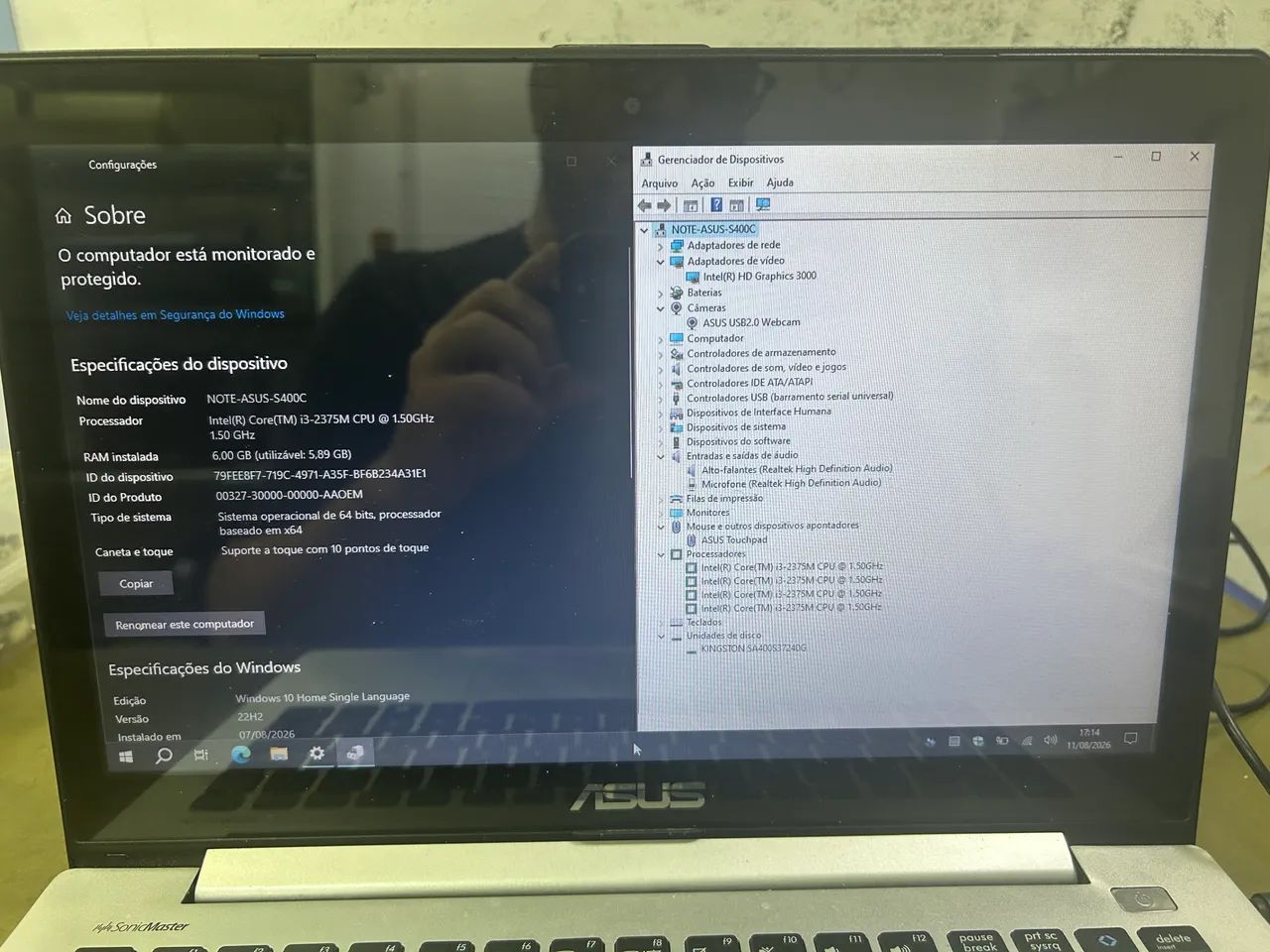 Notebook Asus S400 com SSD de 240Gb - Foto 5