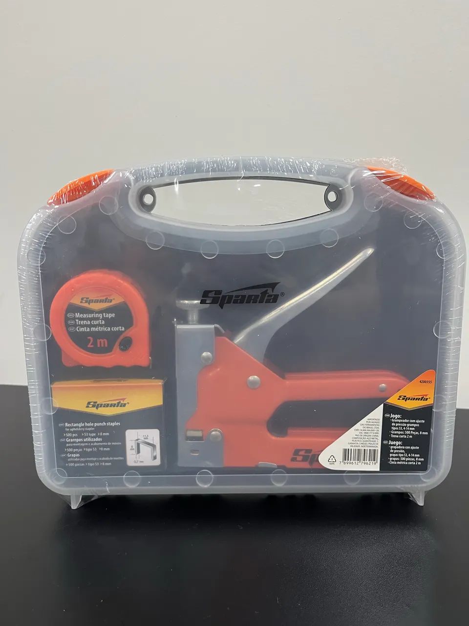 Manual Stapler Set with Tape Measure and 500 Staples