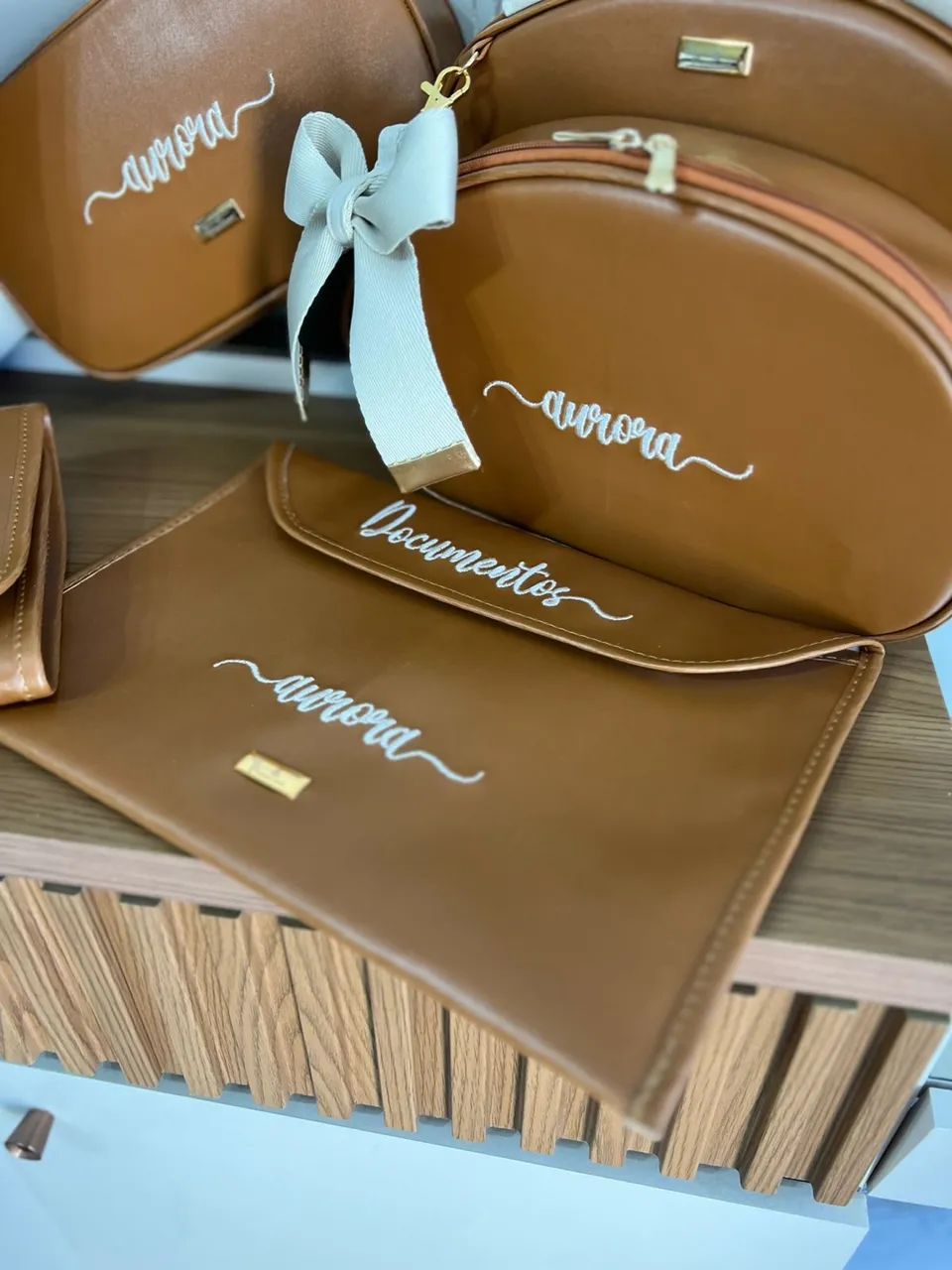 Bolsa Maternidade - bordado nome Aurora - Foto 2