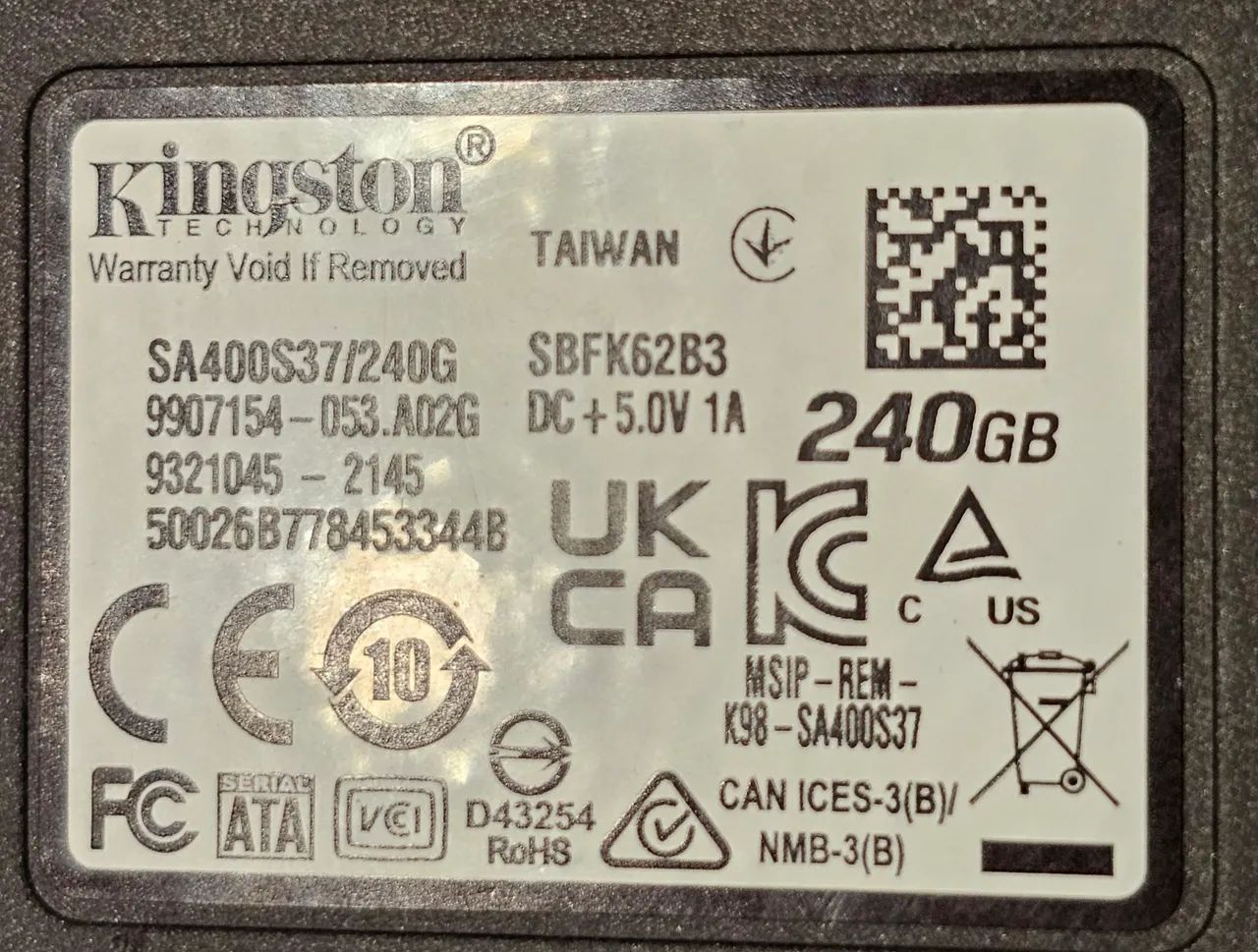 SSD KINGSTON 240GB SA400 Saúde Disco Boa(91%) - Foto 3