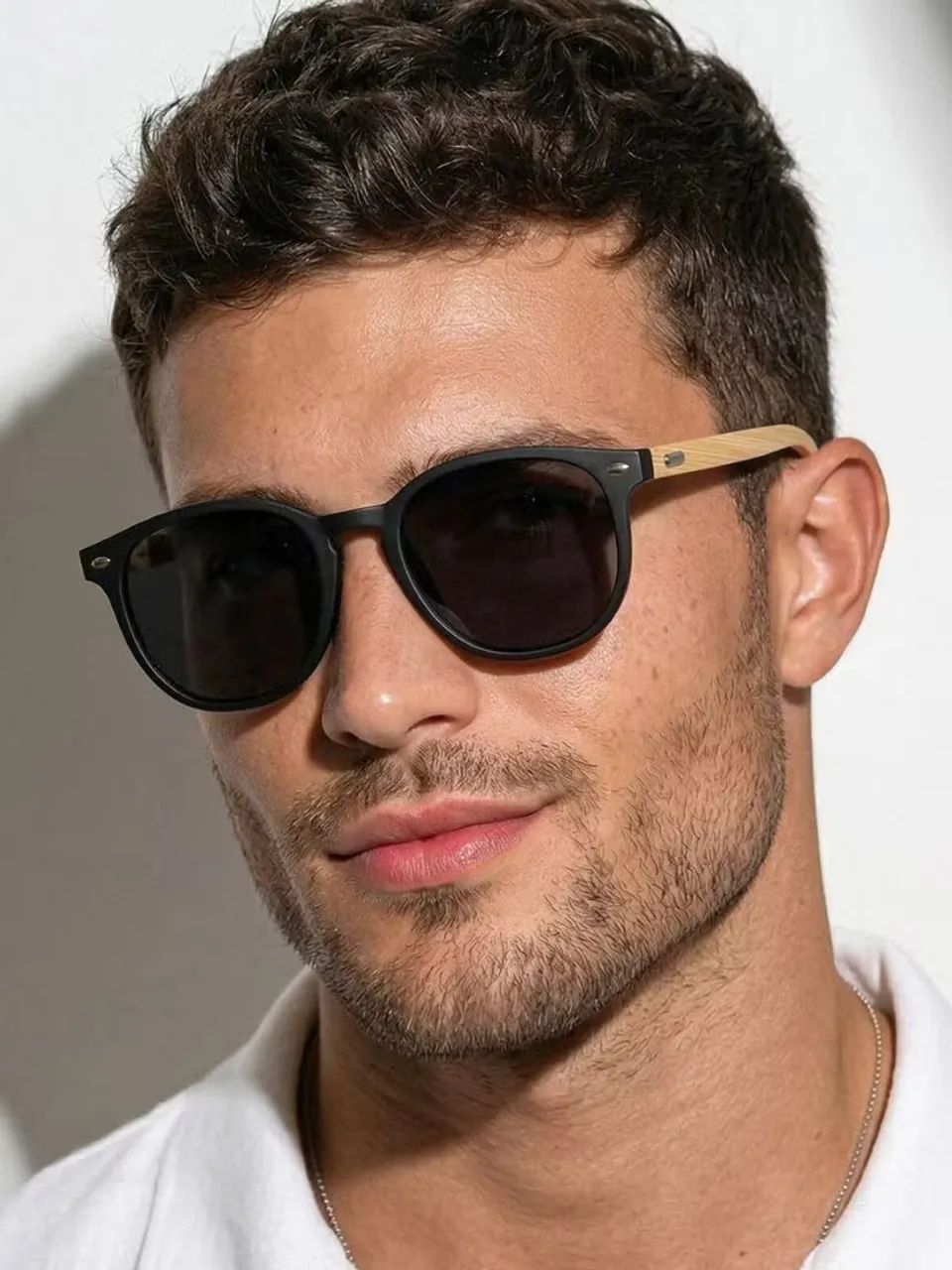 Oculos de sol Polarizado UV400 Hexagonal Bambu
