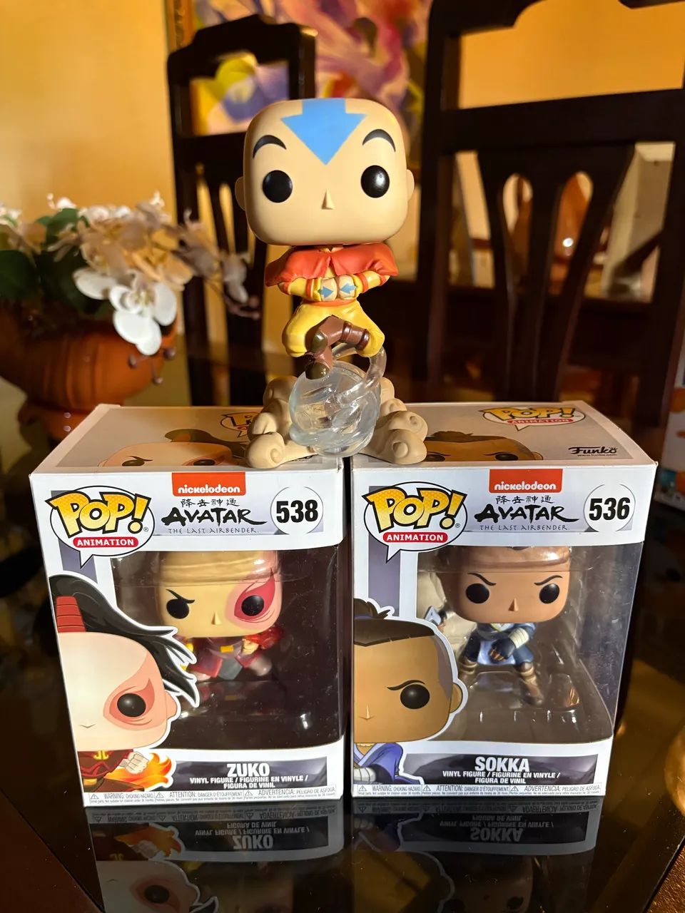 Funko pop Zuko e Aang (não consta o Sokka)