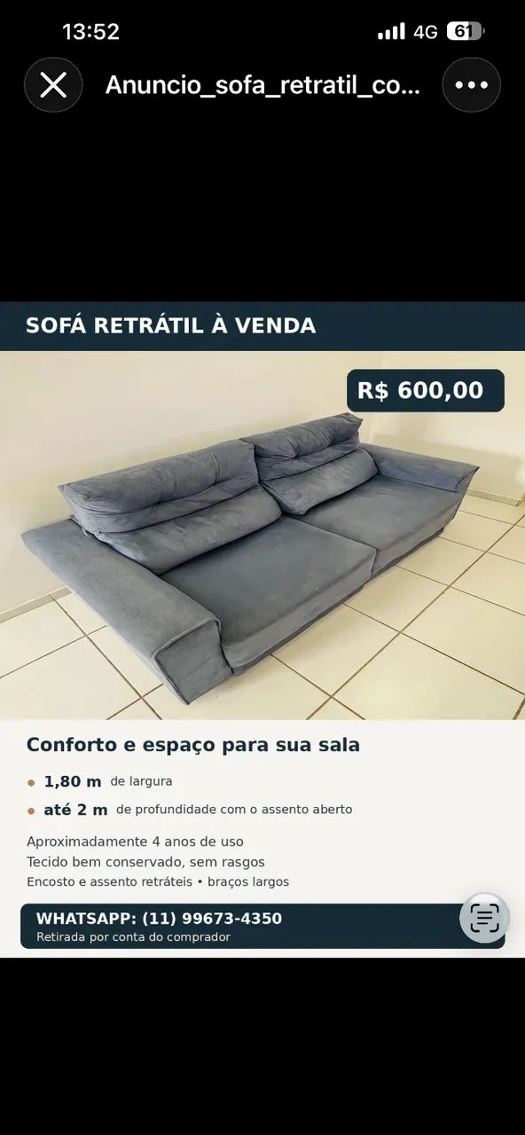 Sofá retrátil 