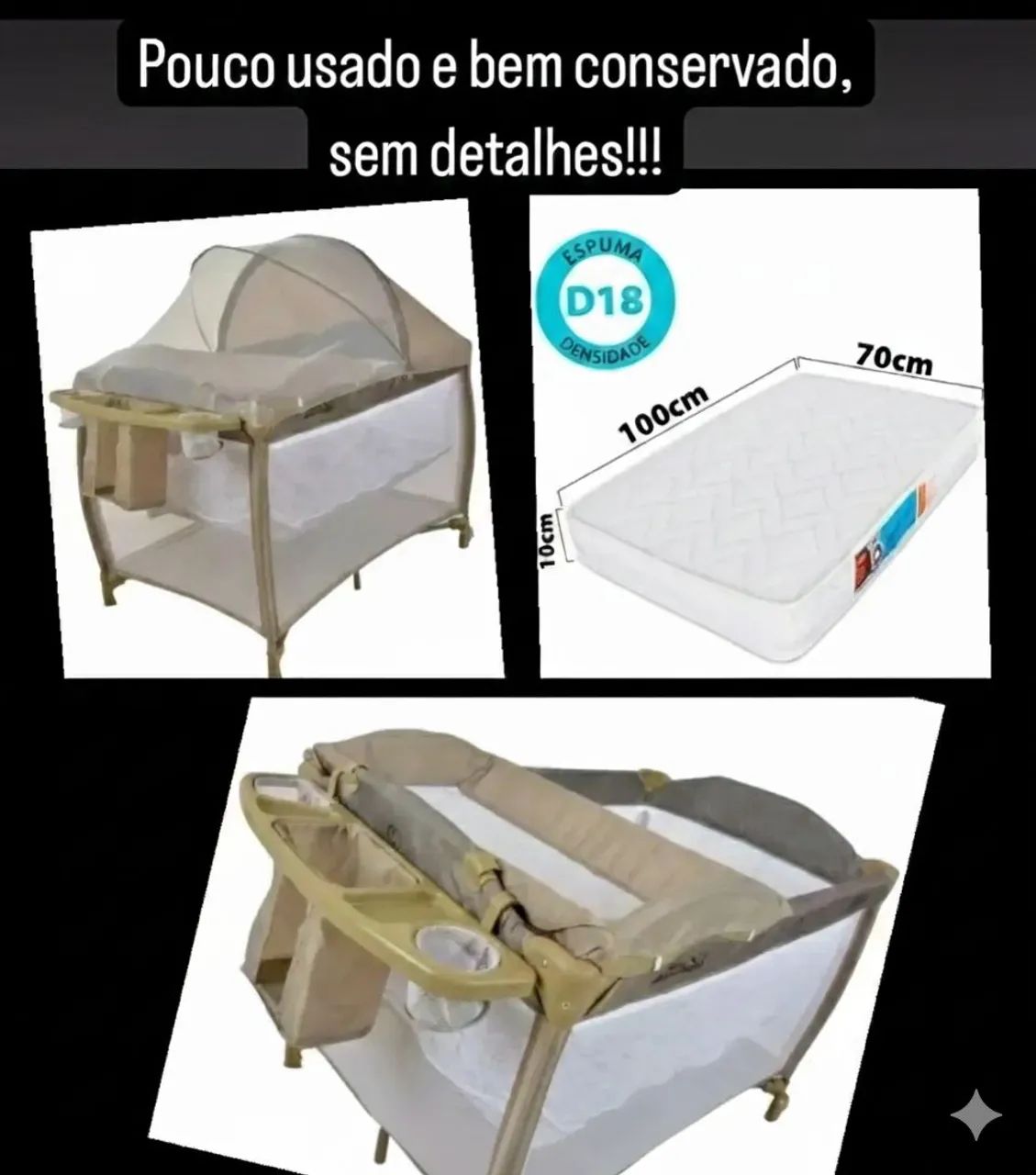 Berço com colchão Burigotto - Chiqueirinho