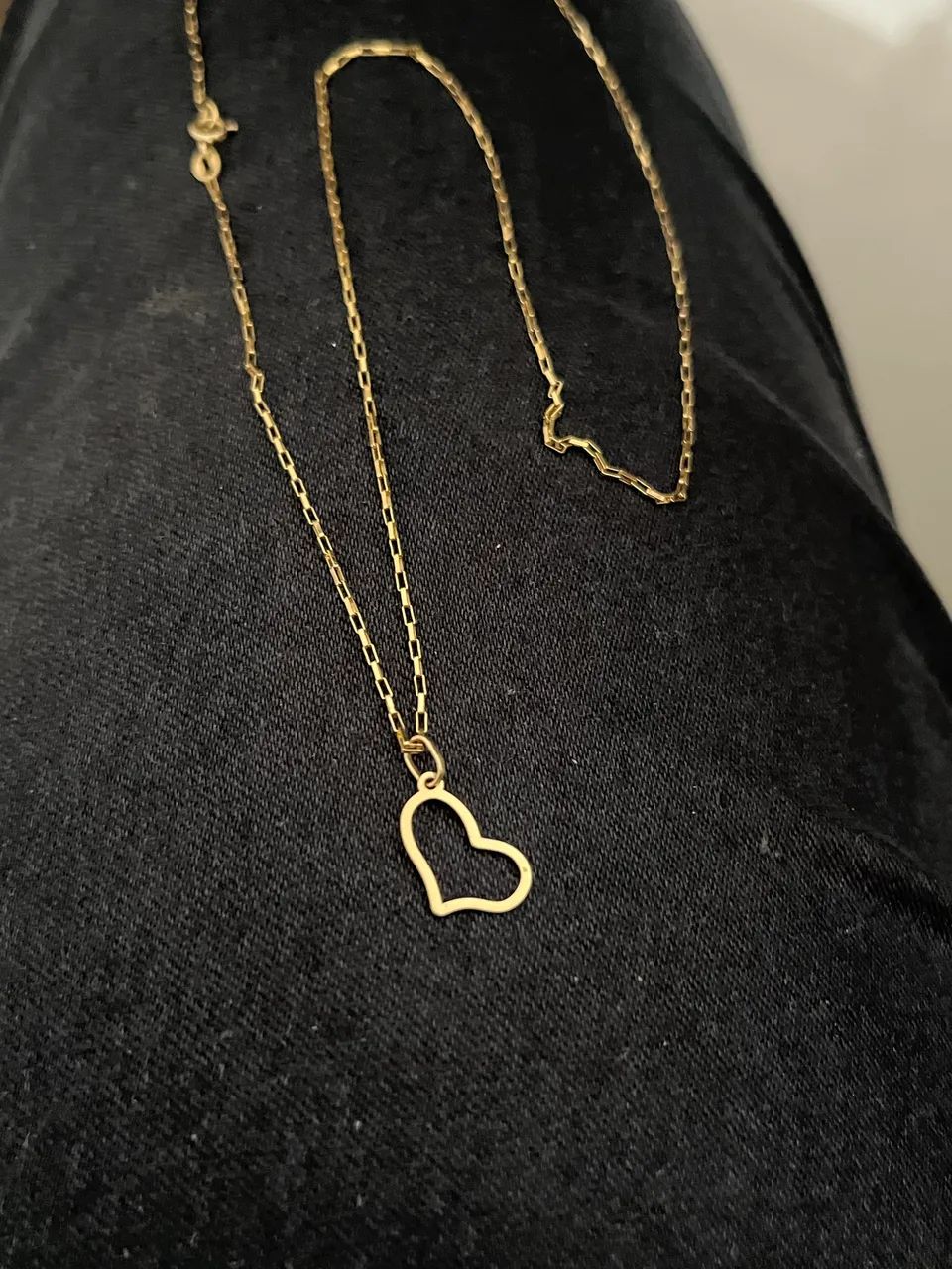 Colar feminino com coração ouro 18k 