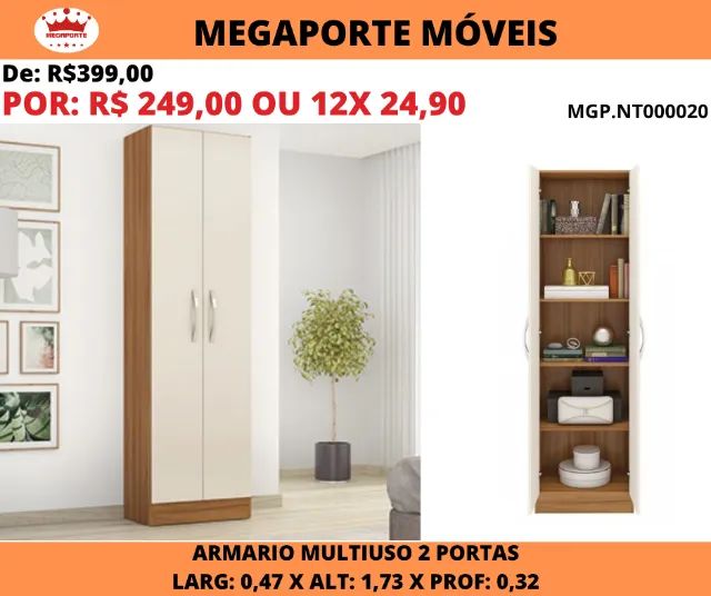 Armário Multiuso 0,47x1,73 com 2 Portas - Foto 3